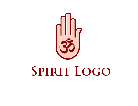 om symbol in hand logo