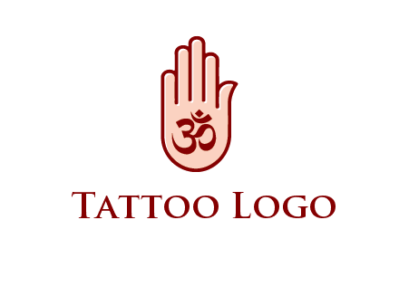 om symbol in hand logo