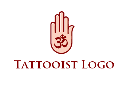 om symbol in hand logo