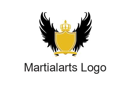 shield with crown and wings logo