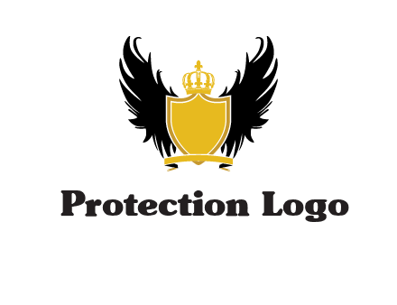 shield with crown and wings logo