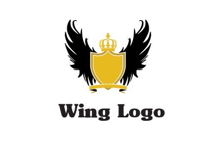 shield with crown and wings logo