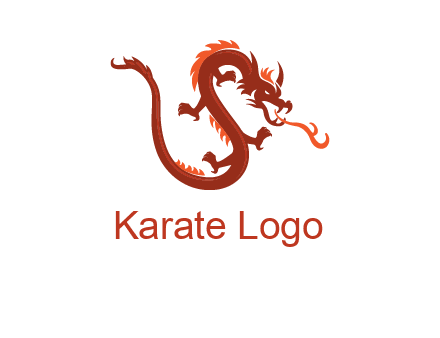 dragon breathing fire logo