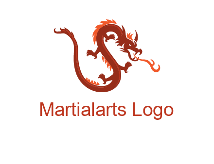 dragon breathing fire logo