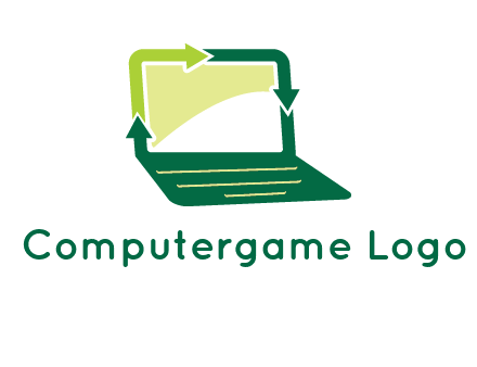 arrows in laptop computer logo