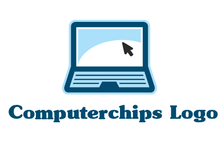 laptop with pointer computer logo