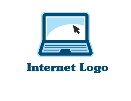 laptop with pointer computer logo