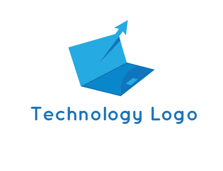 arrow in laptop logo