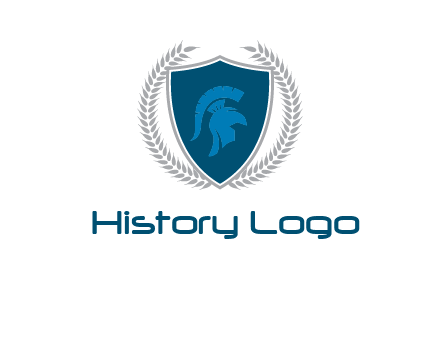 spartan helmet in shield logo