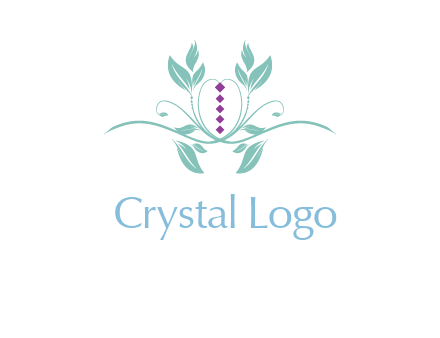 leaves and vines with puple gems logo