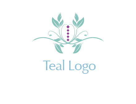 leaves and vines with puple gems logo