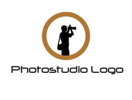 photographer in circle logo