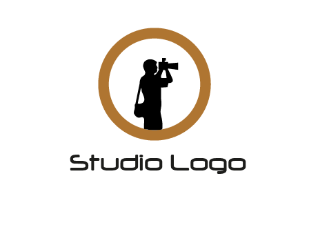 photographer in circle logo