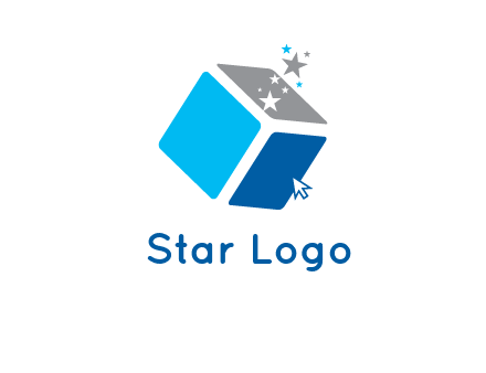 stars with 3D block logo