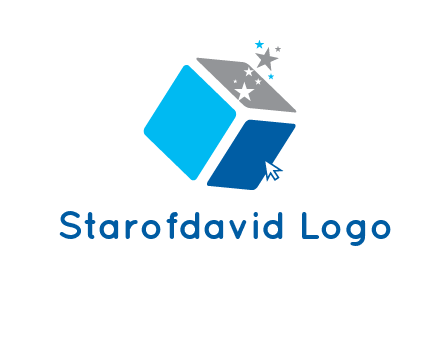 stars with 3D block logo