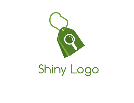 shopping tag logo with search icon