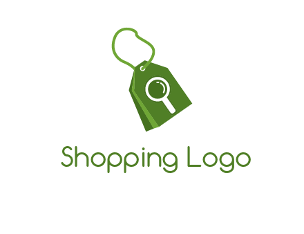 shopping tag logo with search icon