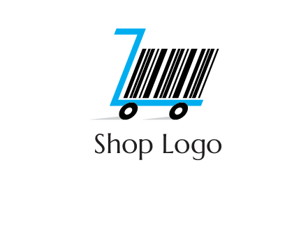 bar code shopping cart logo