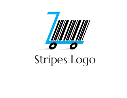 bar code shopping cart logo