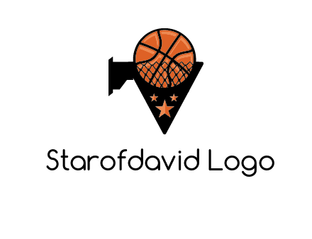 basketball with stars on its hoop