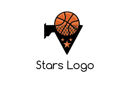 basketball with stars on its hoop