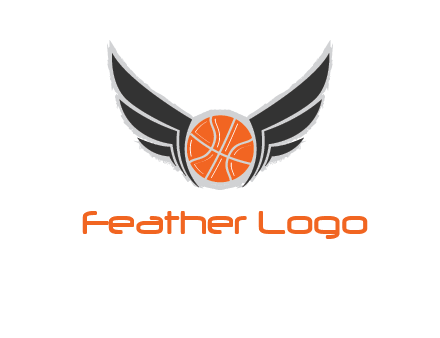 basketball with wings logo