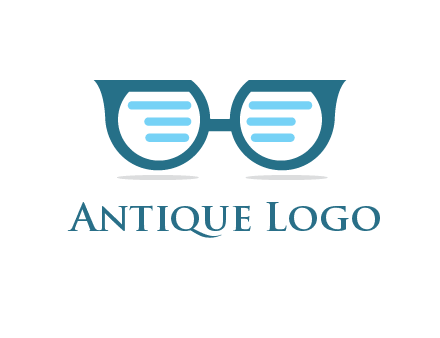 text in glasses logo