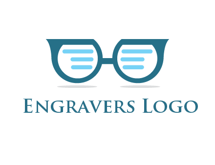 text in glasses logo