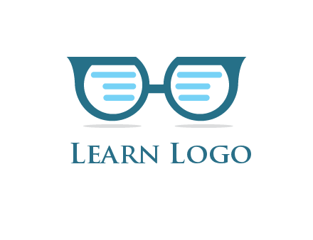 text in glasses logo