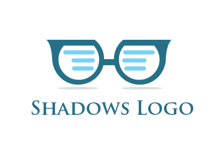 text in glasses logo