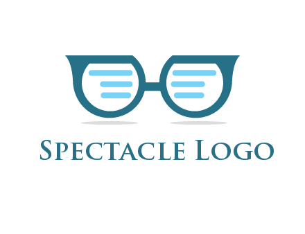 text in glasses logo