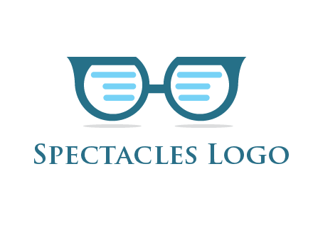 text in glasses logo