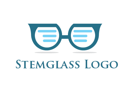 text in glasses logo