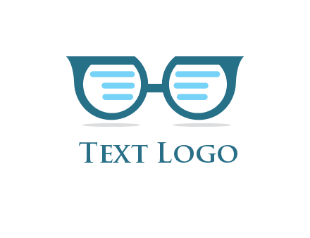 text in glasses logo