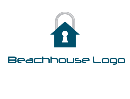 keyhole inside house in lock logo