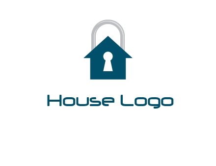 keyhole inside house in lock logo