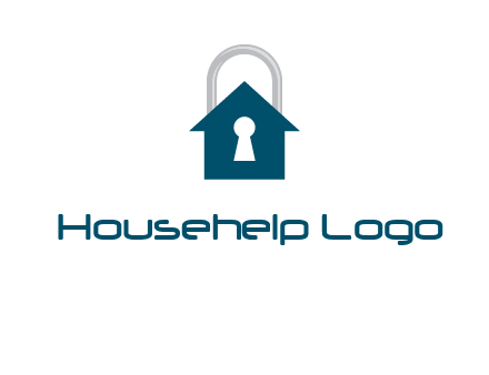 keyhole inside house in lock logo