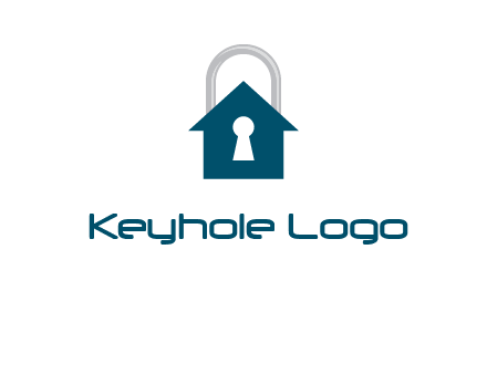 keyhole inside house in lock logo