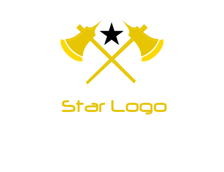 crossed battle axes with star logo