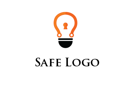 key whole in light bulb logo