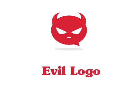 devil chat bubble logo