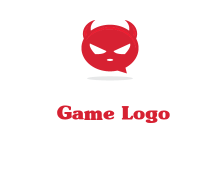 devil chat bubble logo