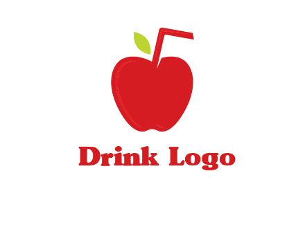 apple with straw beverage logo