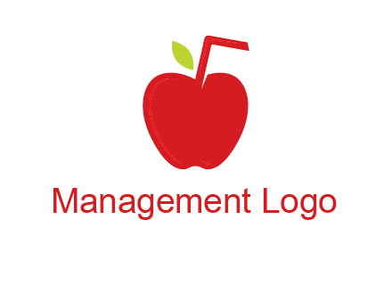 apple with straw beverage logo