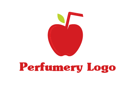 apple with straw beverage logo