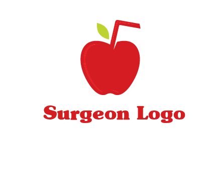 apple with straw beverage logo