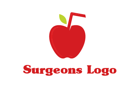 apple with straw beverage logo