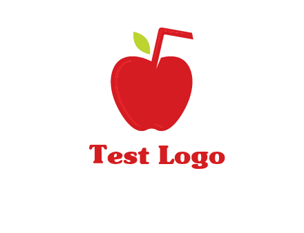 apple with straw beverage logo