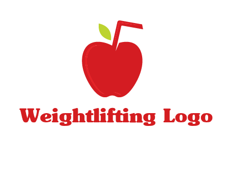 apple with straw beverage logo