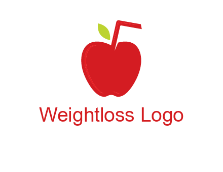 apple with straw beverage logo
